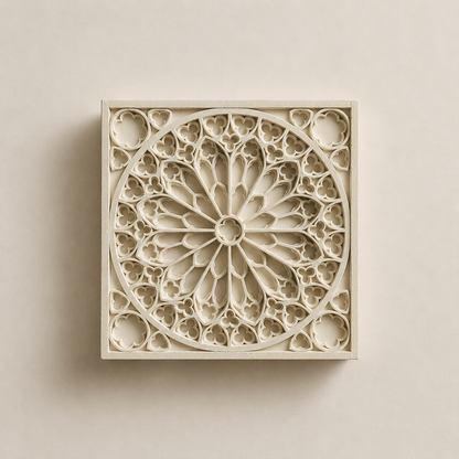 Bas-relief rosace sud Notre-Dame de Paris plâtre fait main