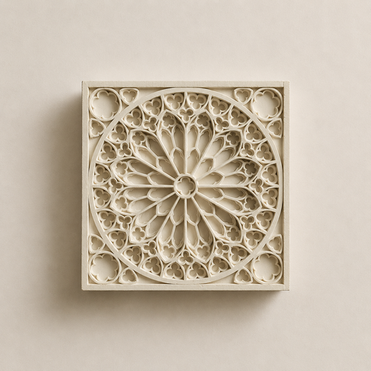 Bas-relief rosace sud Notre-Dame de Paris plâtre fait main